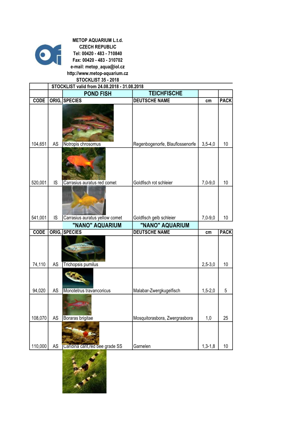 METOP AQUARIUM L.T.D