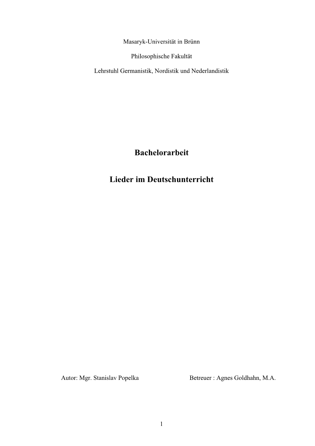 Bachelorarbeit Lieder Im Deutschunterricht