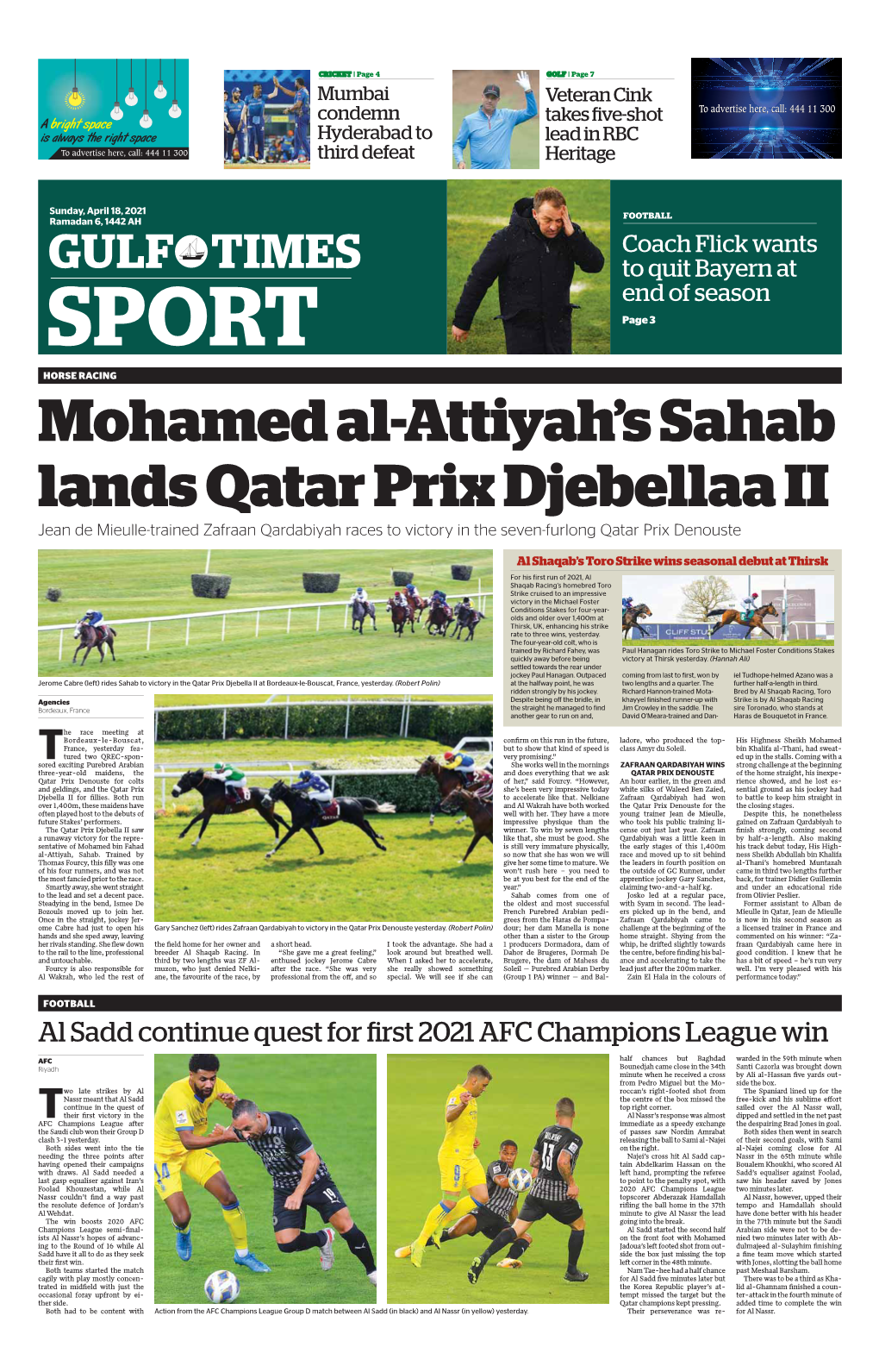 Mohamed Al-Attiyah's Sahab Lands Qatar Prix Djebellaa II