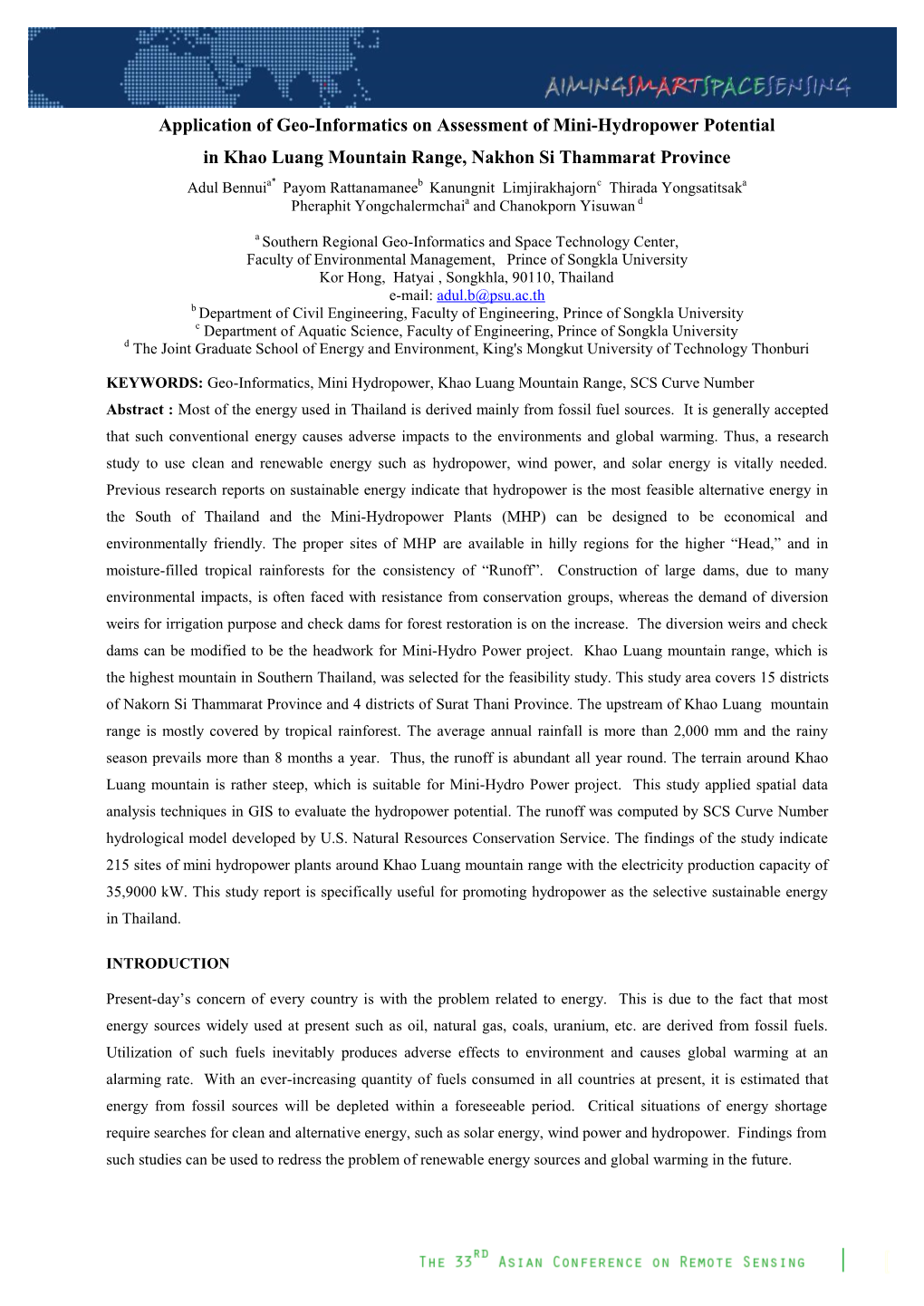 Application of Geo-Informatics on Assessment of Mini-Hydropower