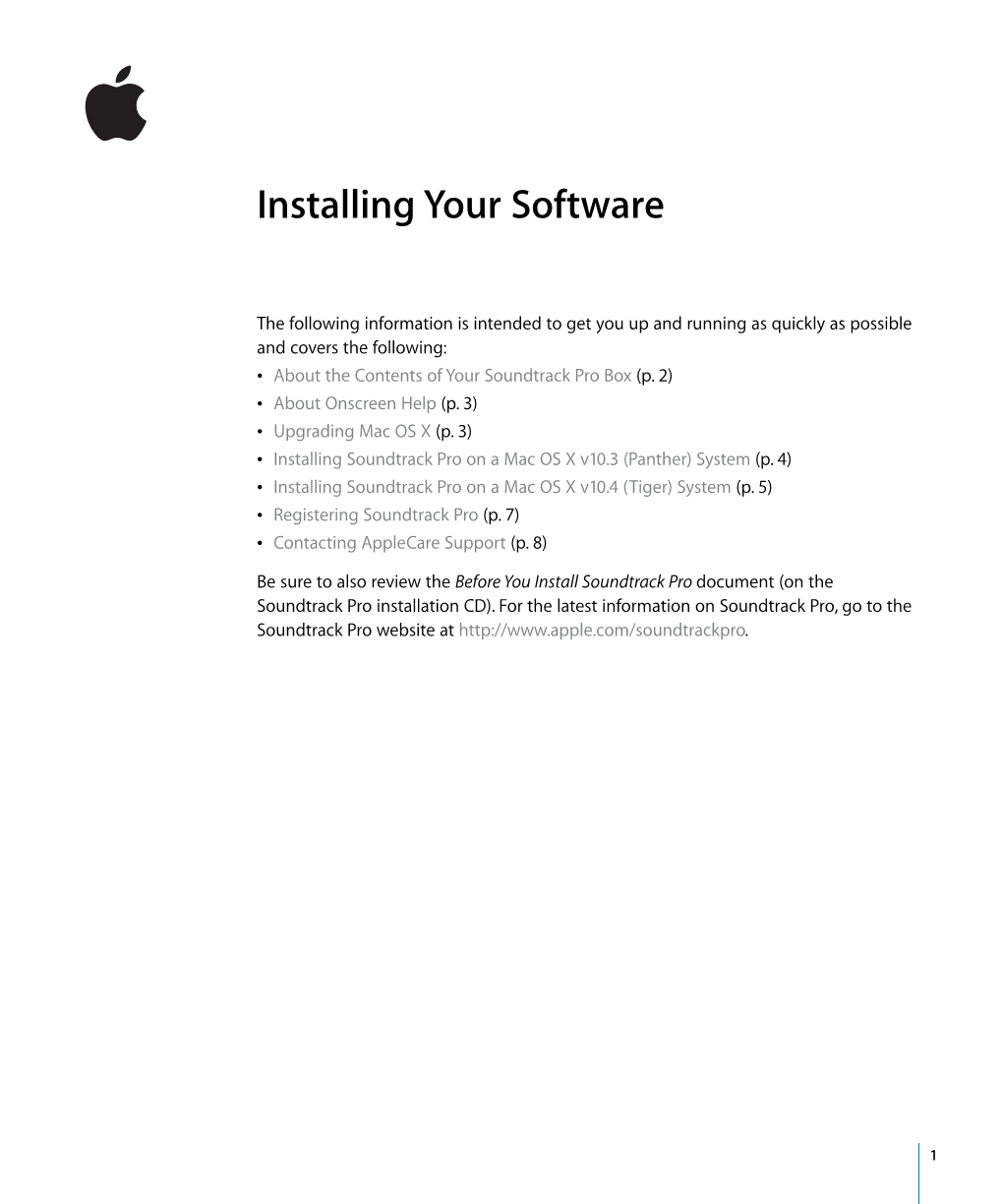 Installing Your Soundtrack Pro Software (Manual)