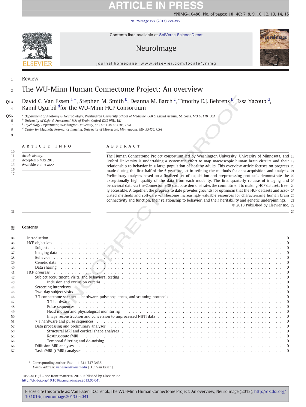 The WU-Minn Human Connectome Project: an Overview