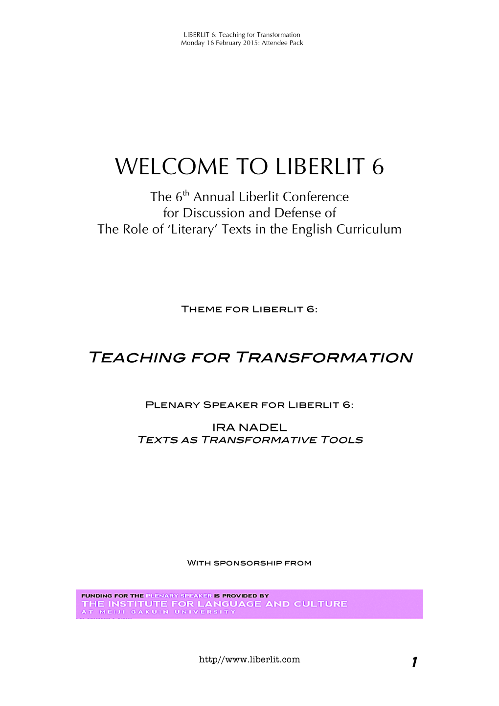 Liberlit 6 Pamphlet 2015 Final