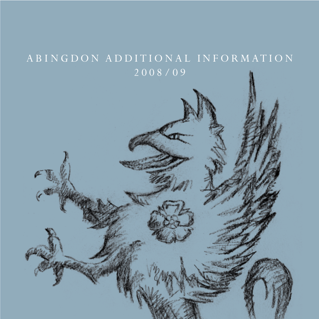 ABINGDON ADDITIONAL INFORMATION 2008/09 Admission and Registration