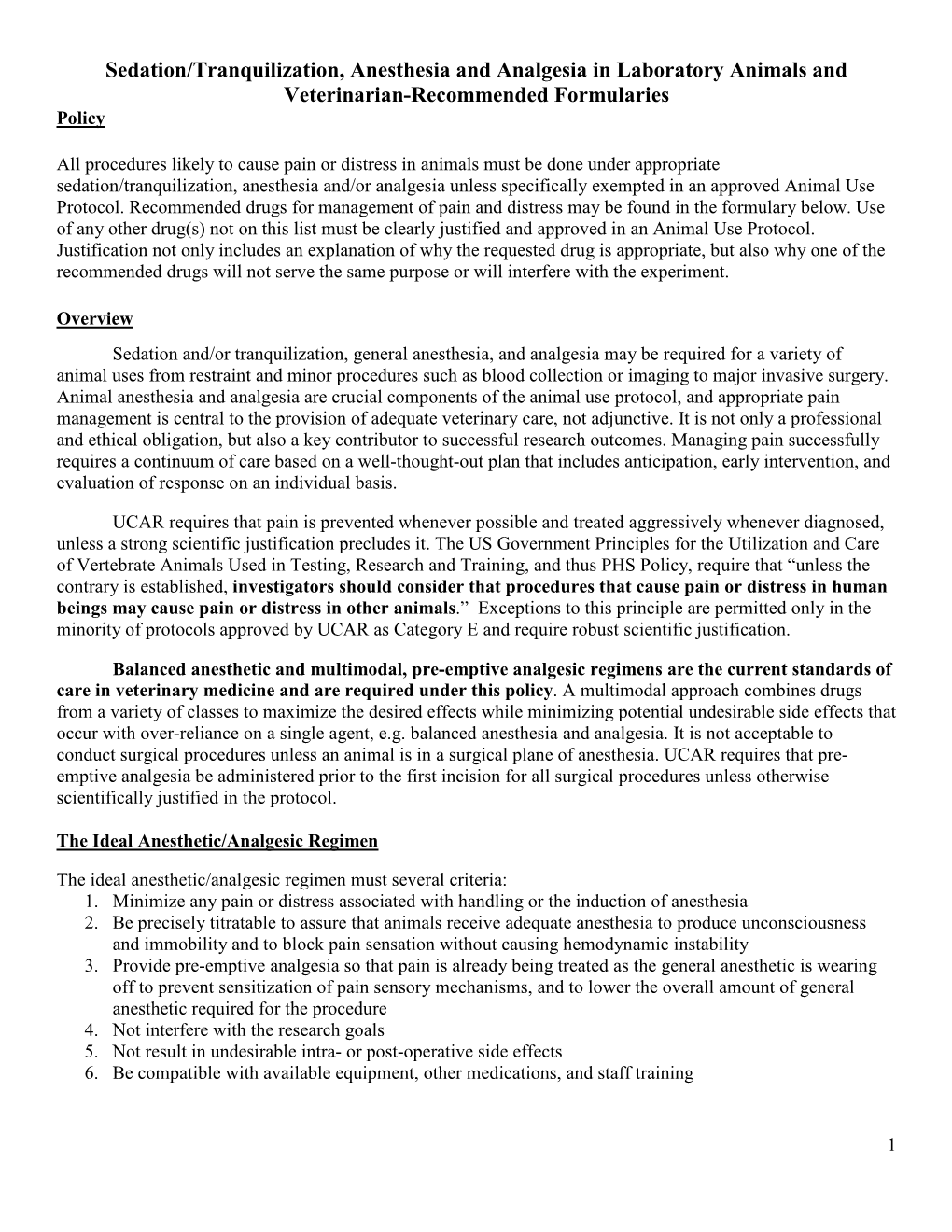 Anesthesia and Analgesia in Laboratory Animals at UR