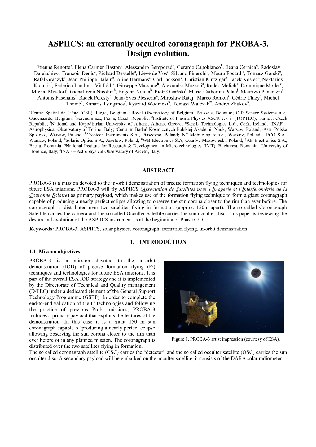 An Externally Occulted Coronagraph for PROBA-3. Design Evolution