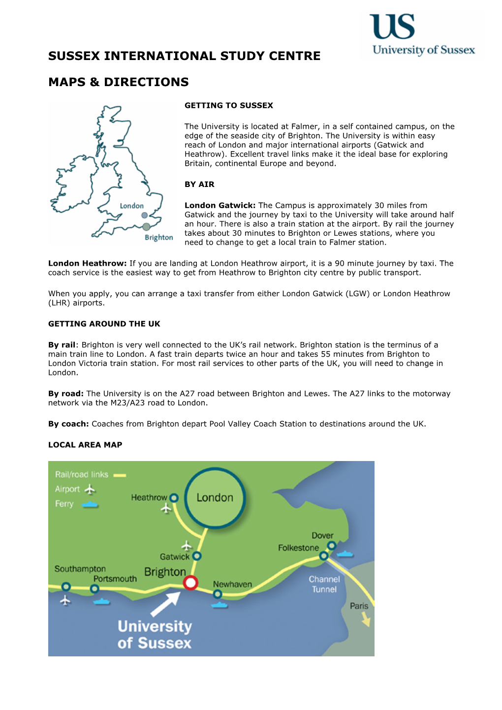 Sussex International Study Centre Maps & Directions