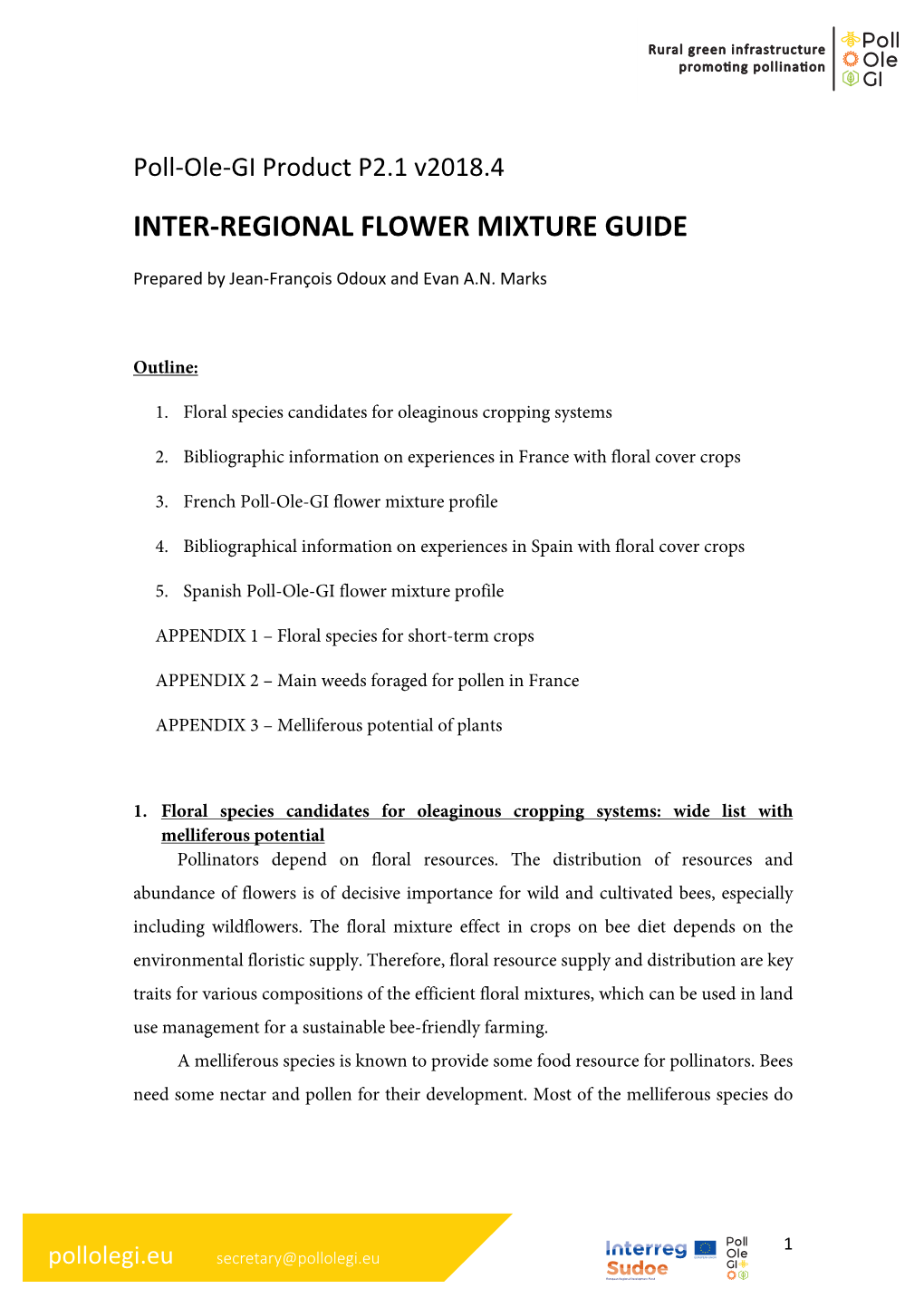 Inter-Regional Flower Mixture Guide