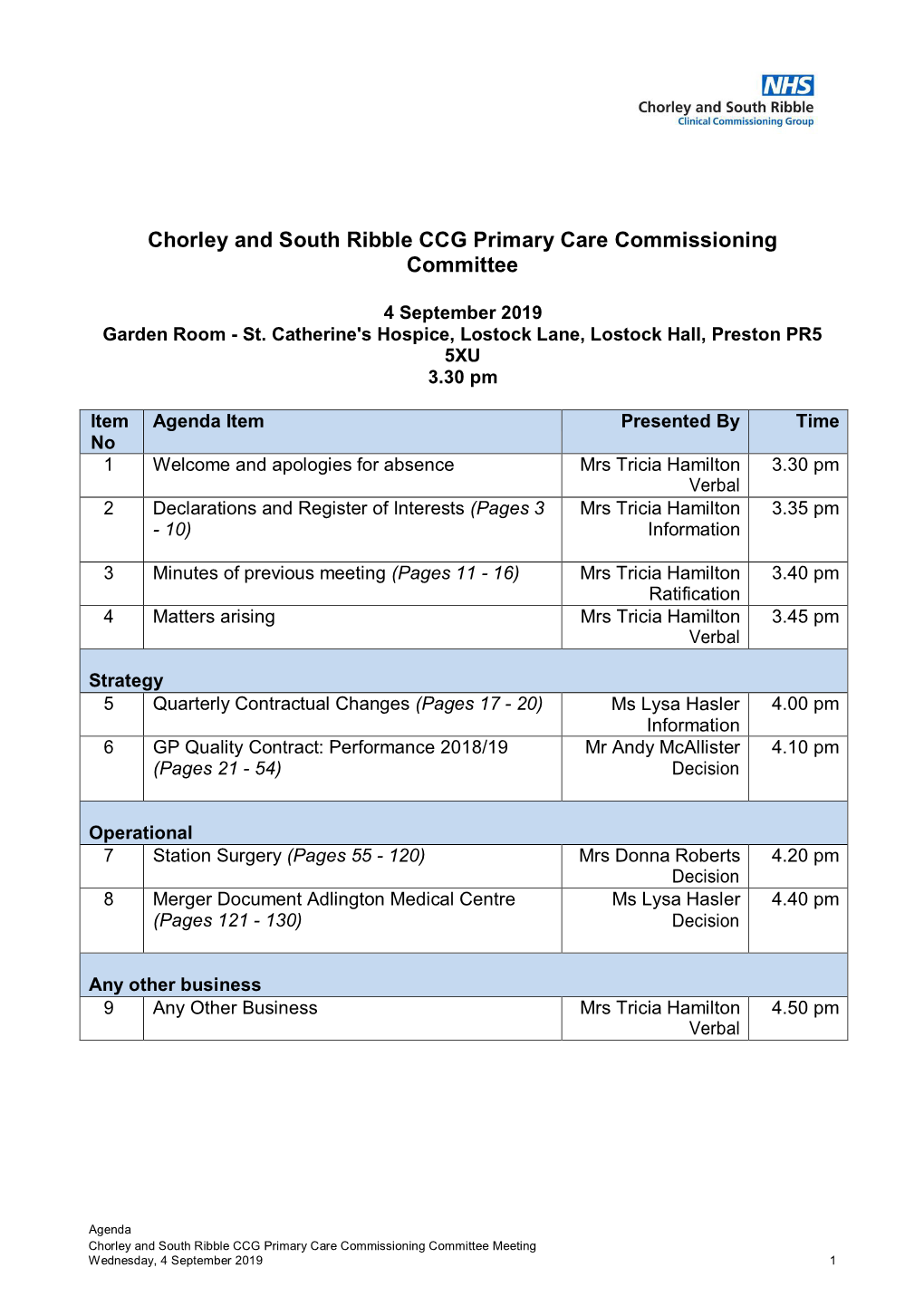 (Public Pack)Agenda Document for Chorley and South Ribble CCG