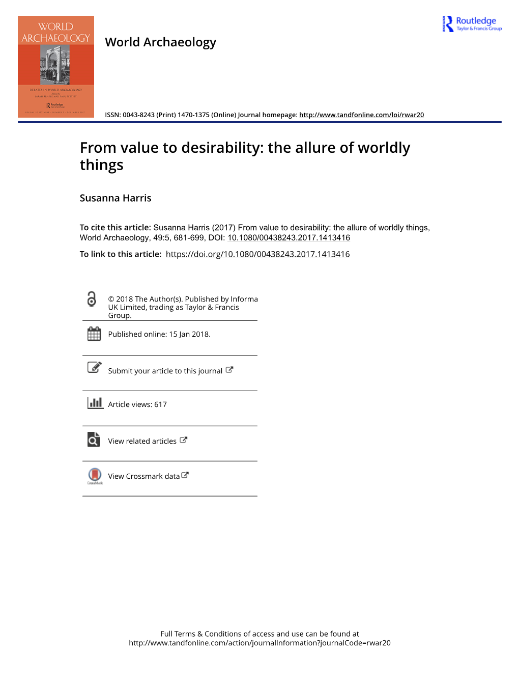From Value to Desirability: the Allure of Worldly Things