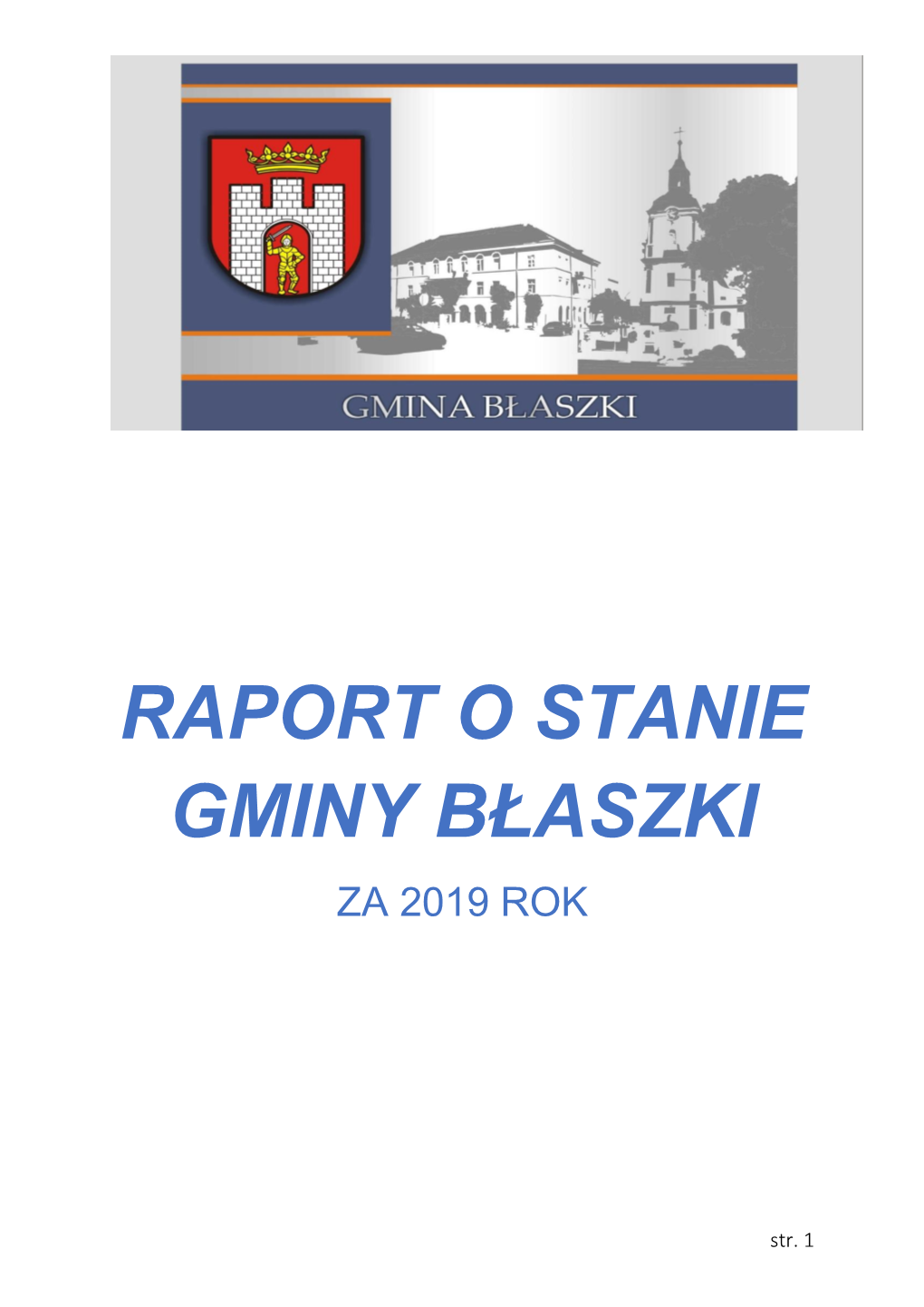 Raport O Stanie Gminy Błaszki Za 2019 Rok