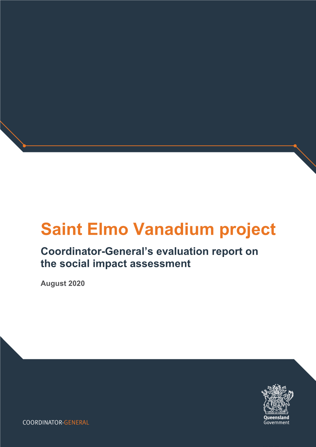 Saint Elmo Vanadium Project Coordinator-General’S Evaluation Report on the Social Impact Assessment