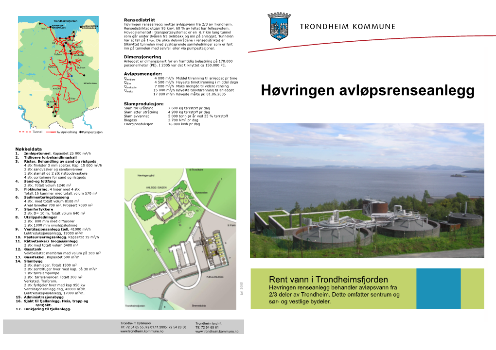 Høvringen Renseanlegg Mottar Avløpsvann Fra 2/3 Av Trondheim