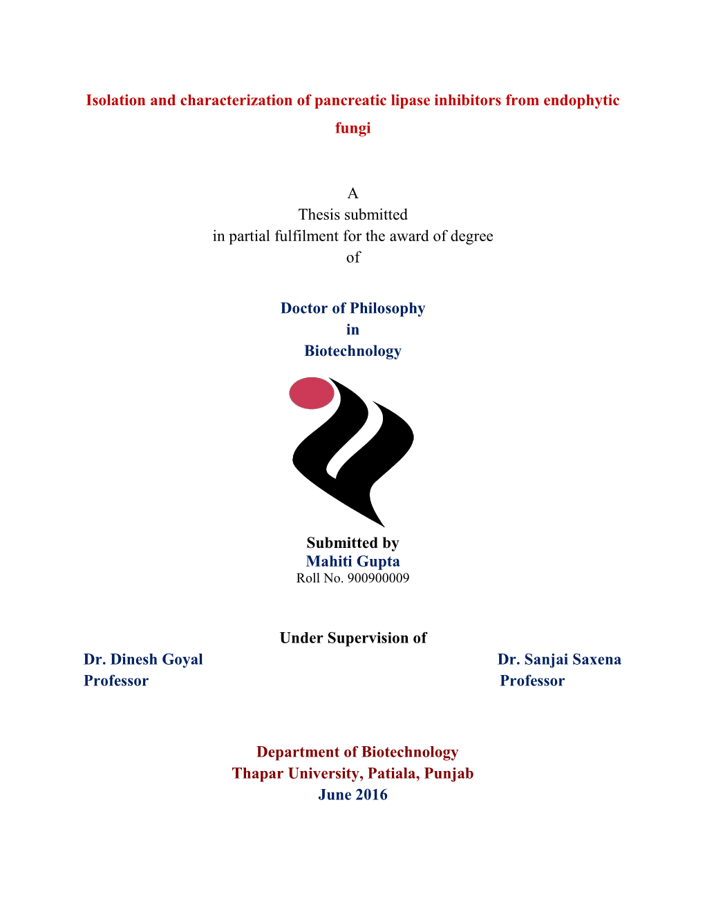 Isolation and Characterization of Pancreatic Lipase Inhibitors from Endophytic Fungi