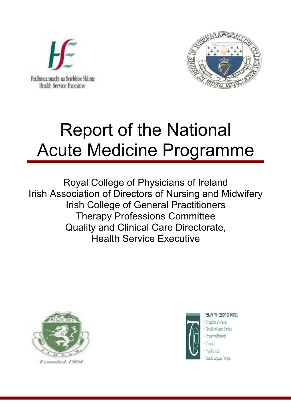 Report of the National Acute Medicine Programme