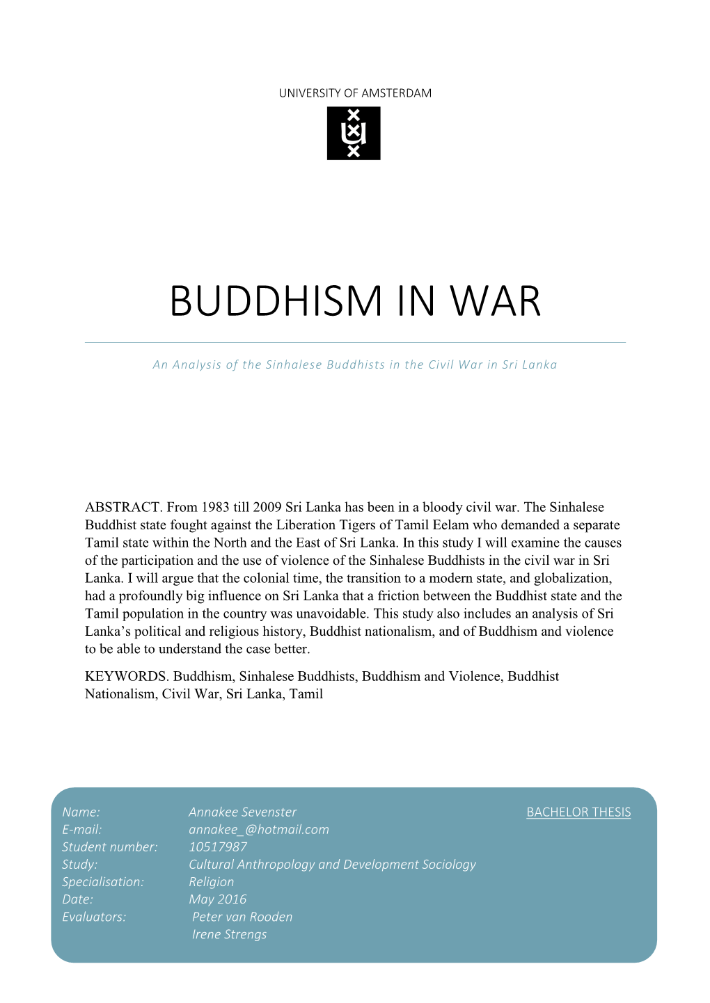 Buddhism in War