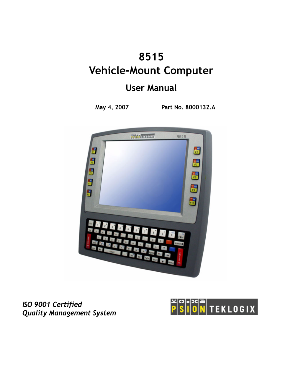 8515 Vehicle-Mount Computer User Manual