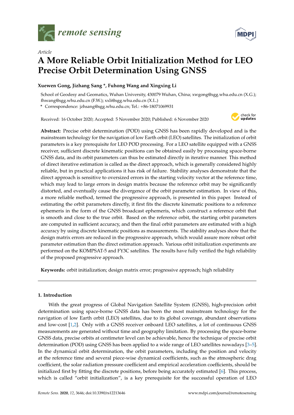 A More Reliable Orbit Initialization Method for LEO Precise Orbit Determination Using GNSS