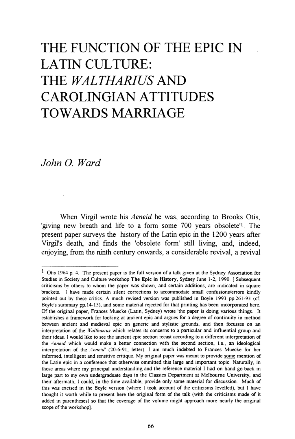 The Waltharius and Carolingian Attitudes Towards Marriage