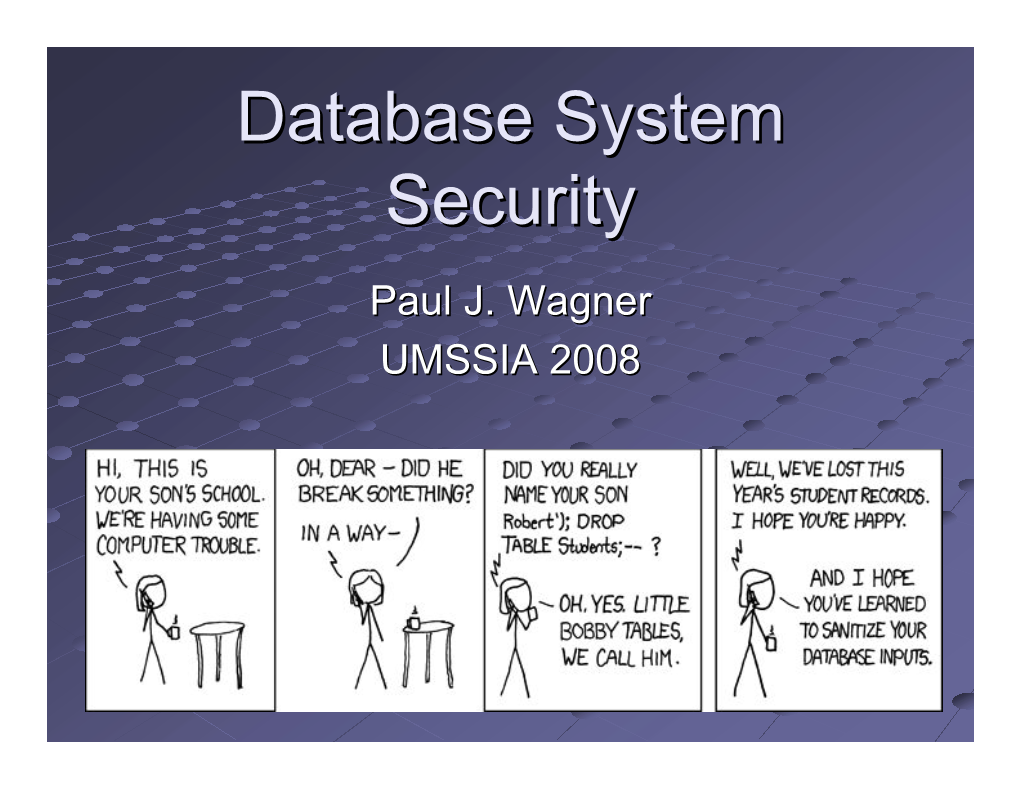 Database System Security