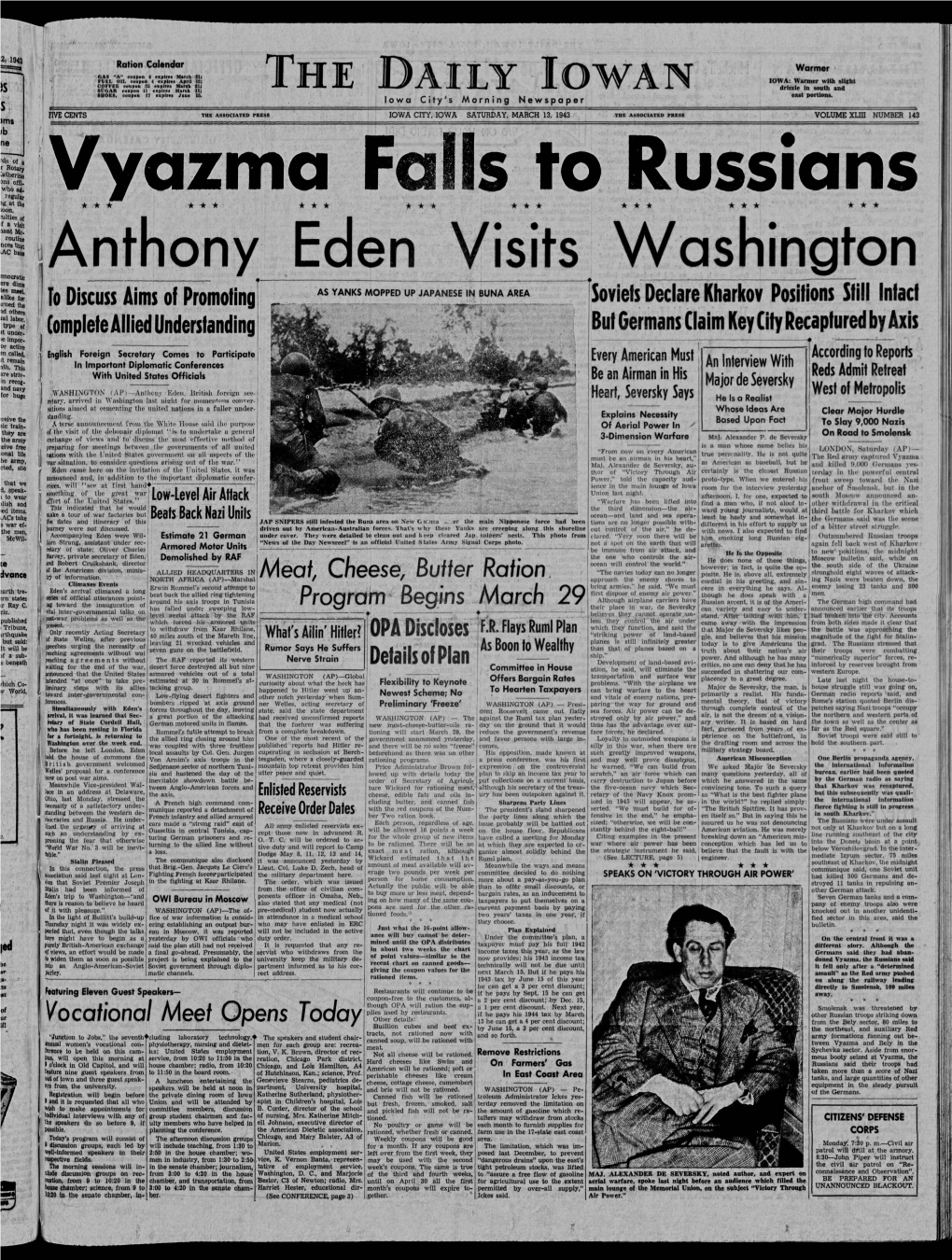 Daily Iowan (Iowa City, Iowa), 1943-03-13