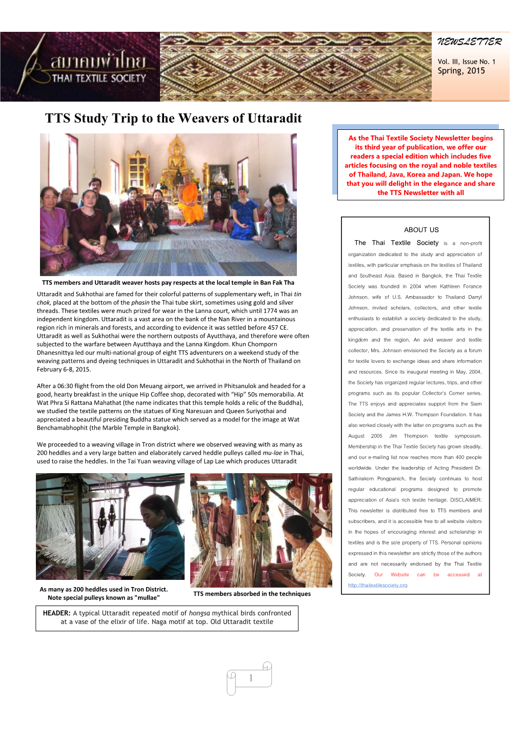TTS Study Trip to the Weavers of Uttaradit