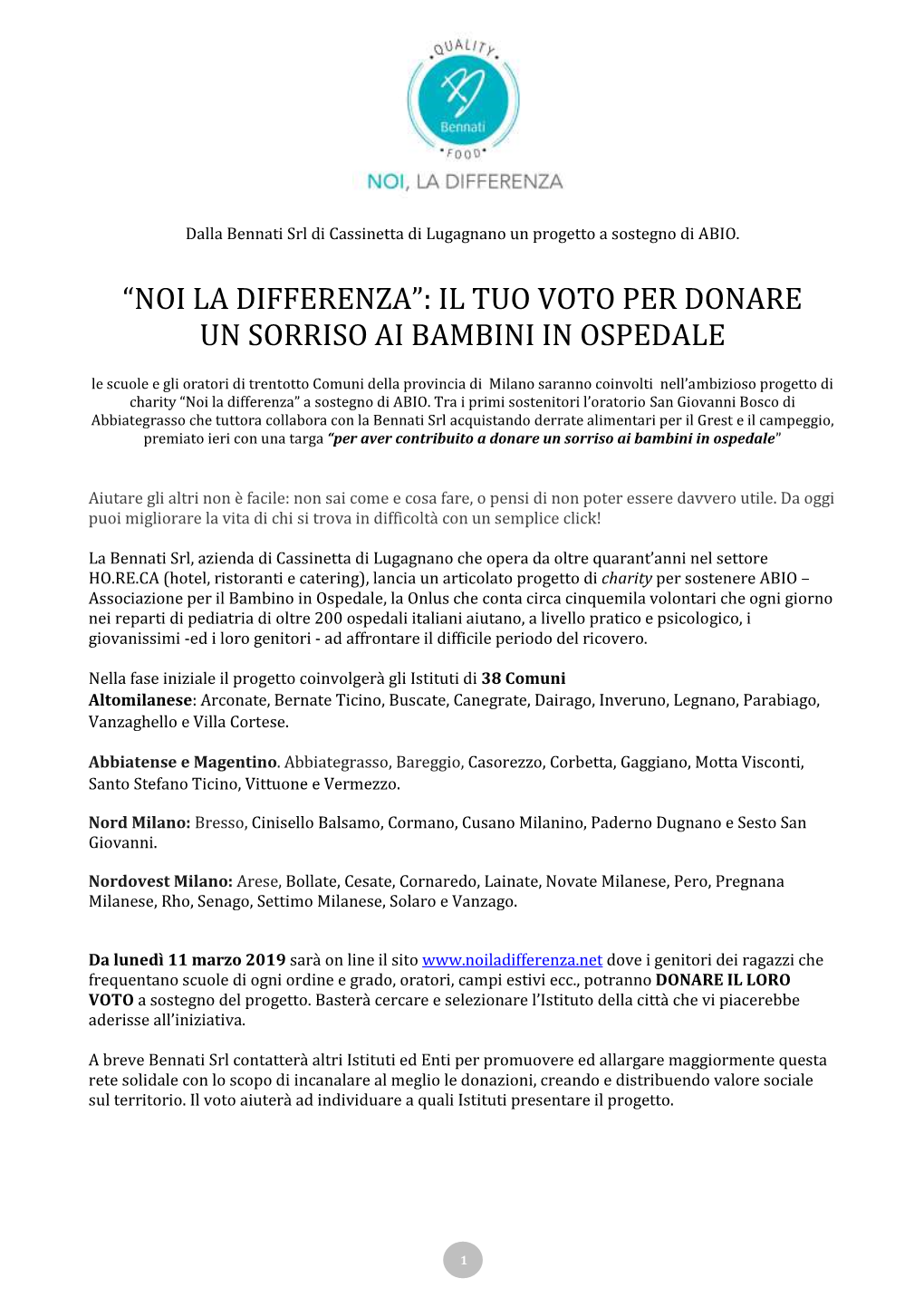 “Noi La Differenza”: Il Tuo Voto Per Donare Un