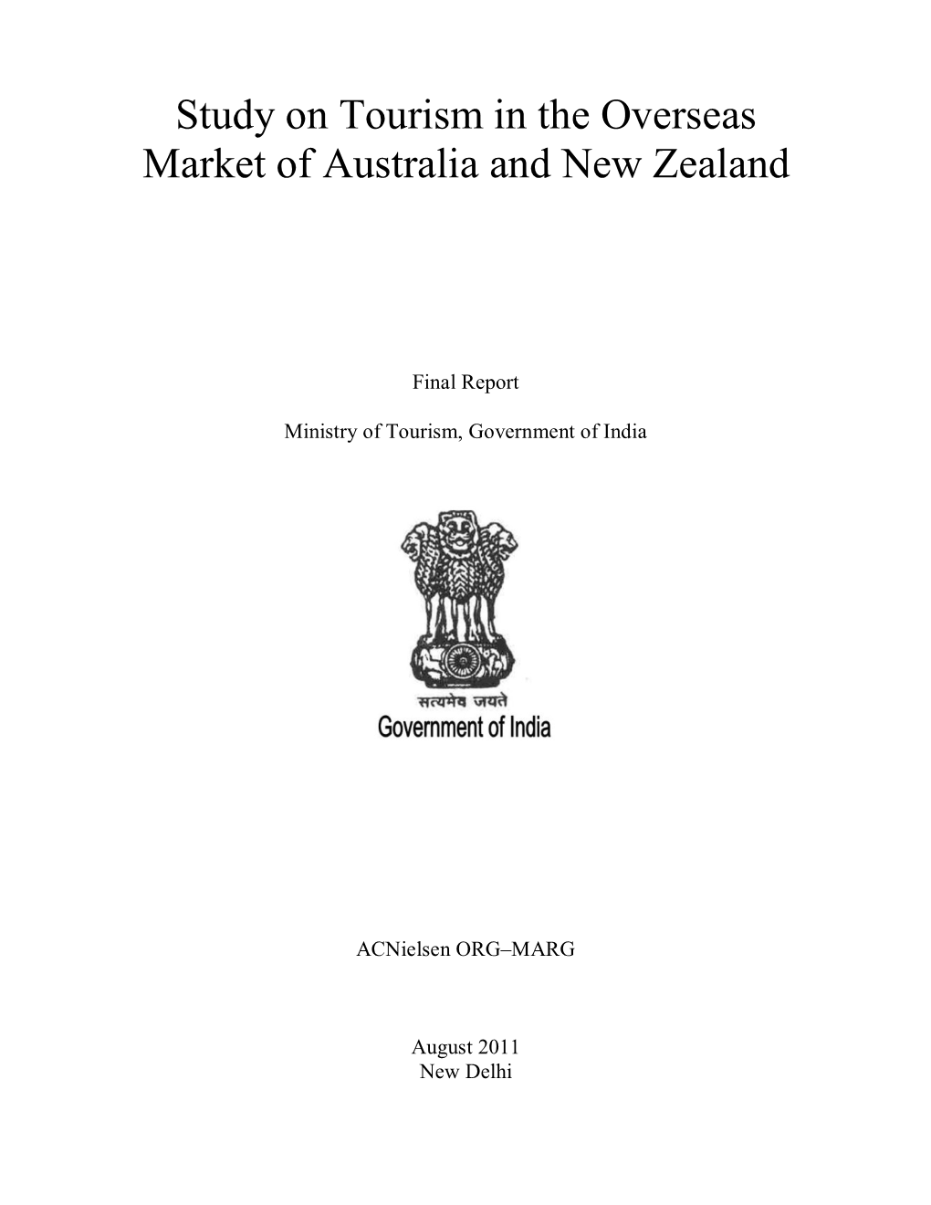 Study on Tourism in the Overseas Market of Australia and New Zealand