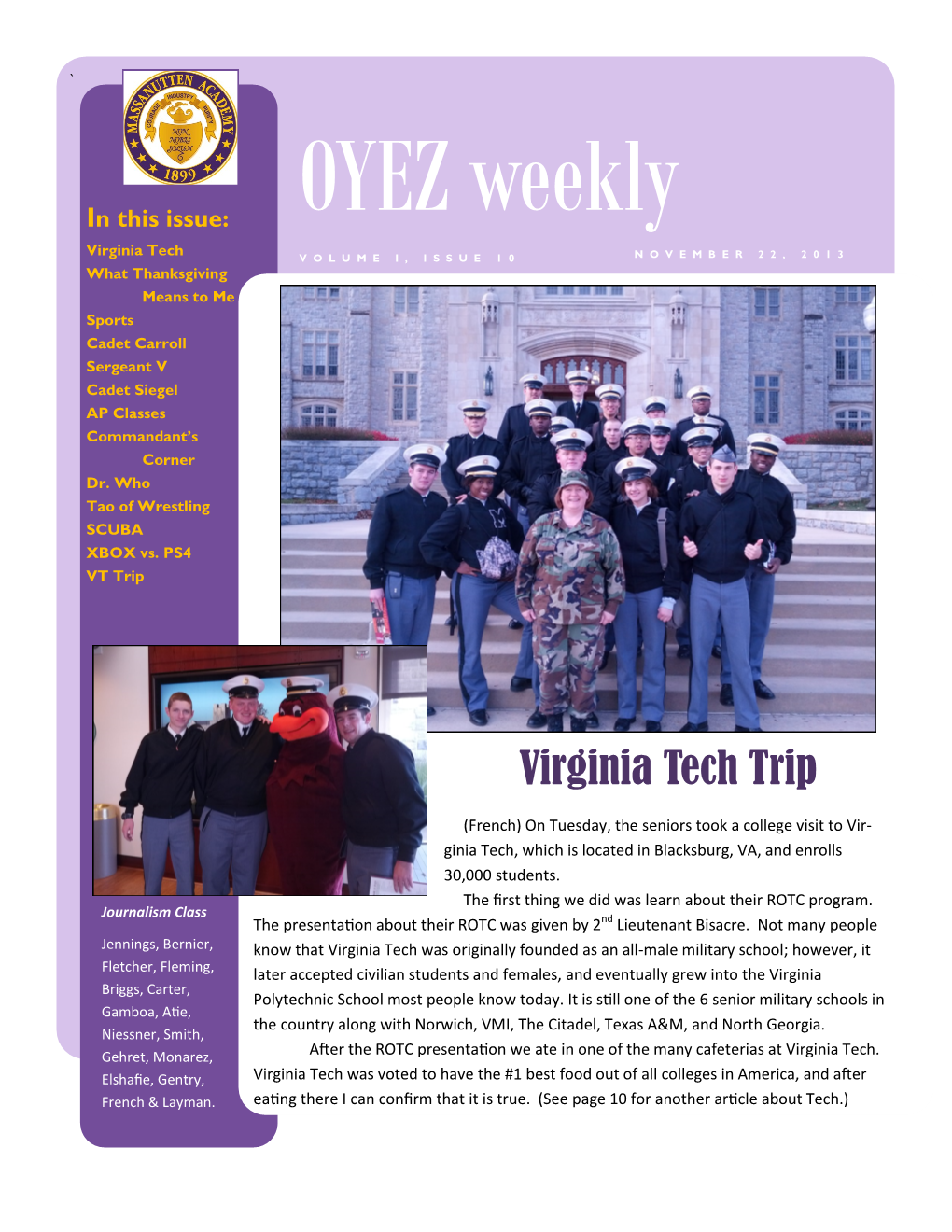 Virginia Tech Trip