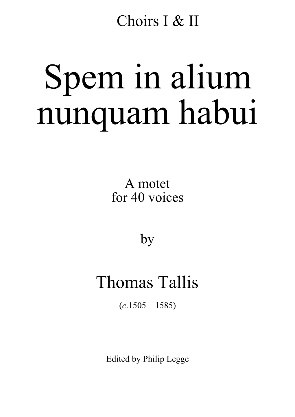 Tallis Spem in Alium 1-2 PML.Pdf