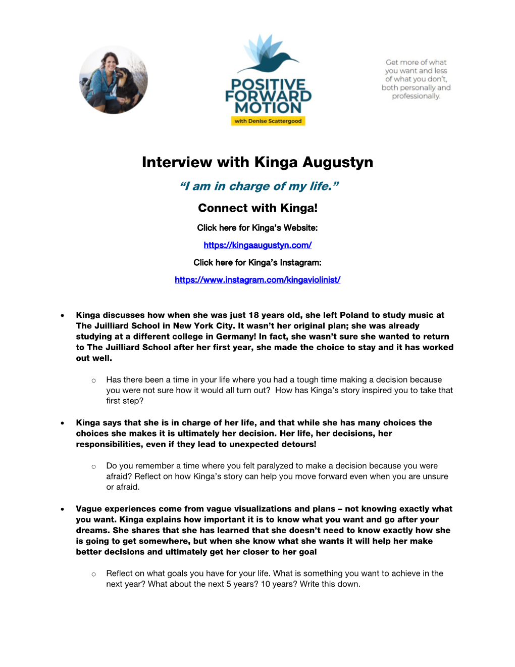 Interview with Kinga Augustyn