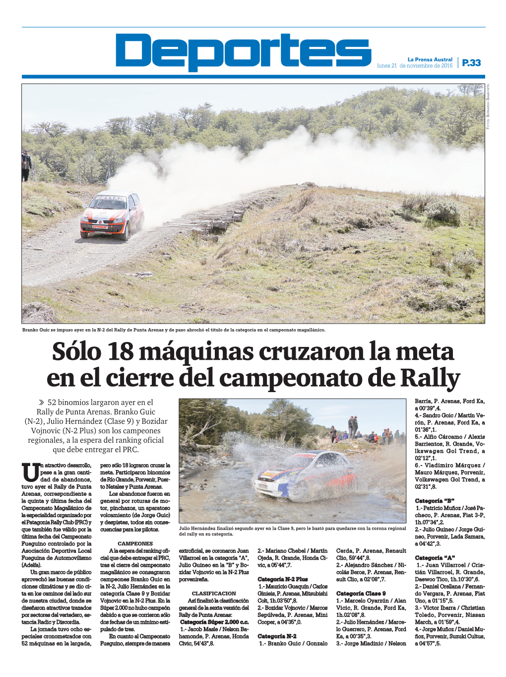 Sólo 18 Máquinas Cruzaron La Meta En El Cierre Del Campeonato De Rally H 52 Binomios Largaron Ayer En El Barría, P