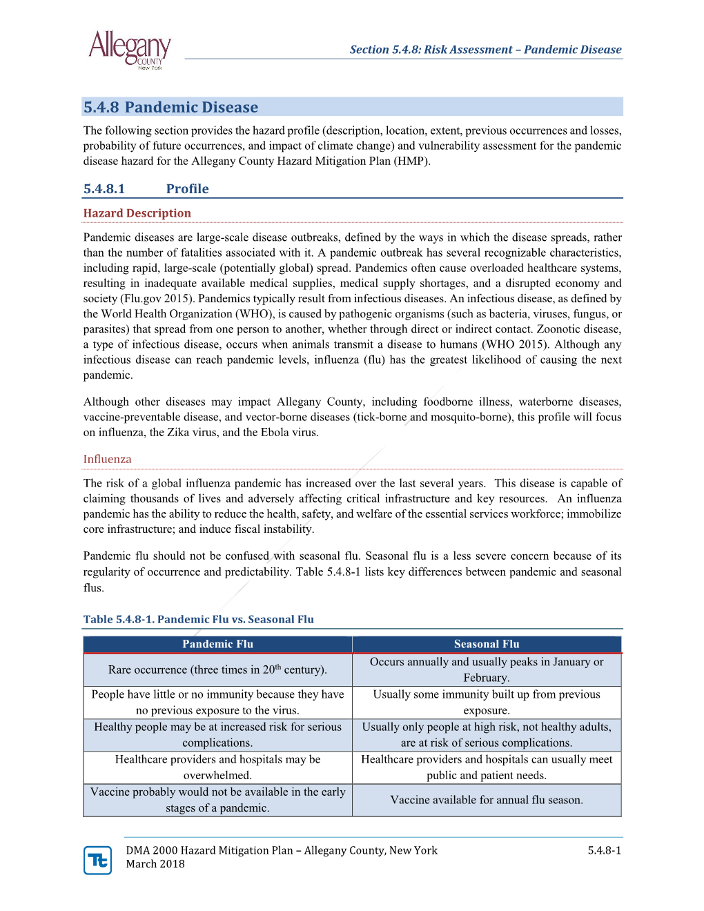 Section 5.4.8: Pandemic Disease