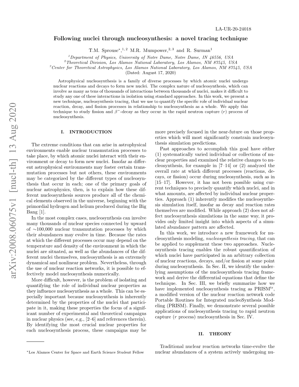 Arxiv:2008.06075V1 [Nucl-Th] 13 Aug 2020 More Diﬃcult, However, Is the Problem of Isolating and Work and Derive the Diﬀerential Equations That Deﬁne the Technique