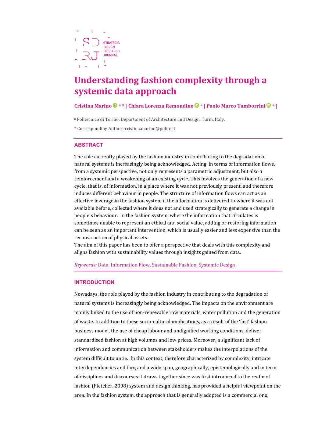 Understanding Fashion Complexity Through a Systemic Data Approach