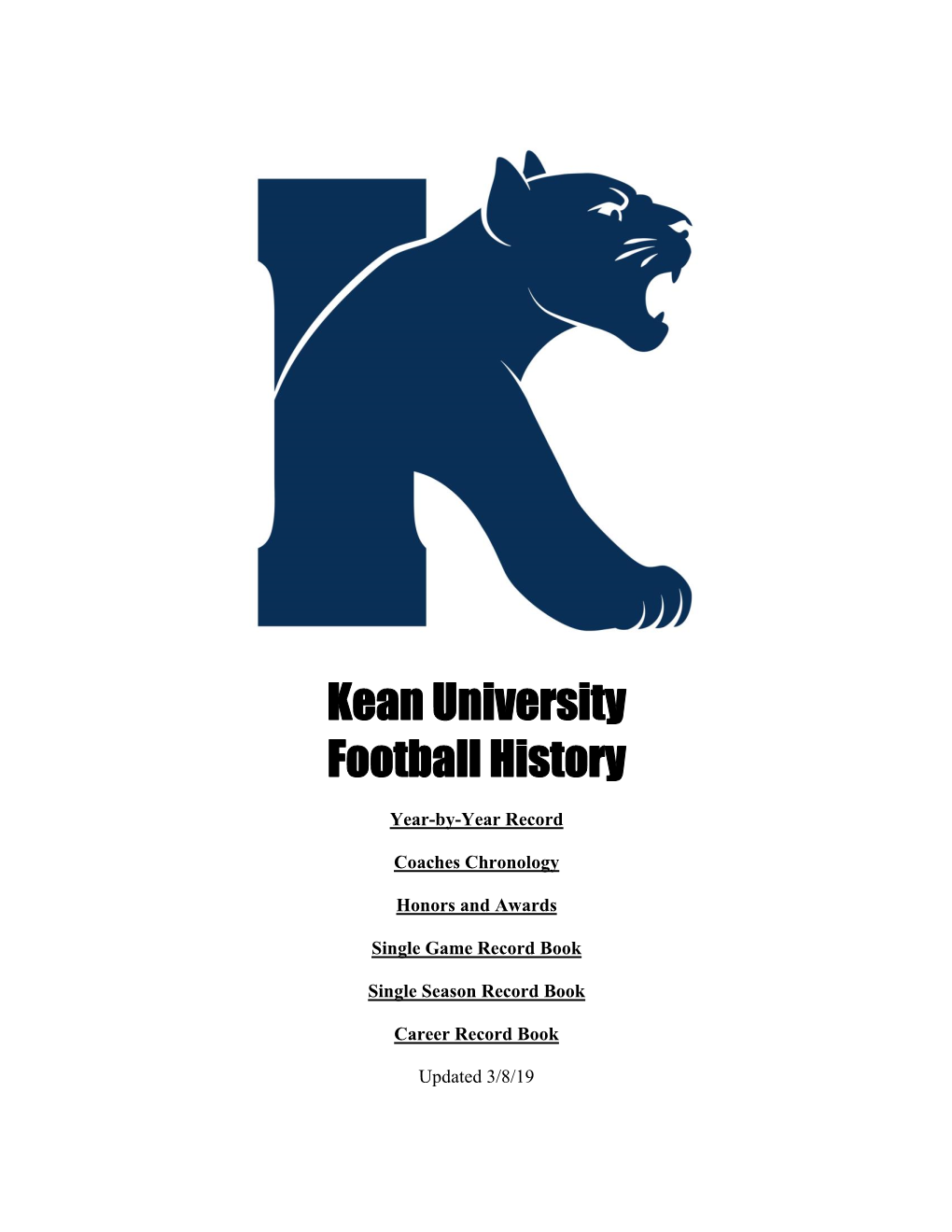 Kean University Football History
