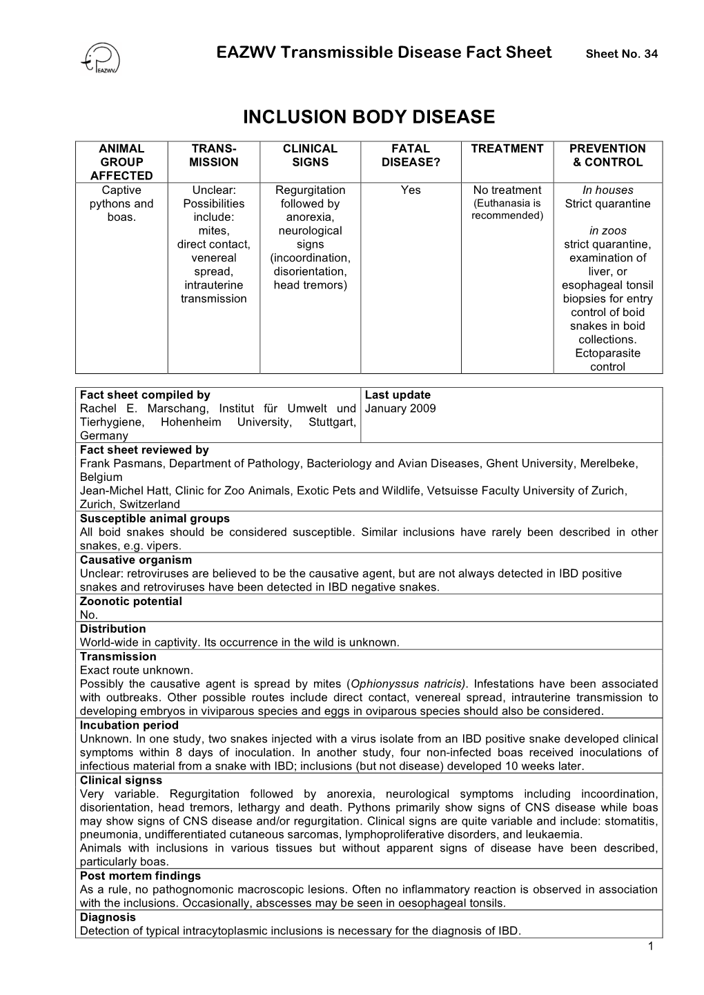 Inclusion Body Disease