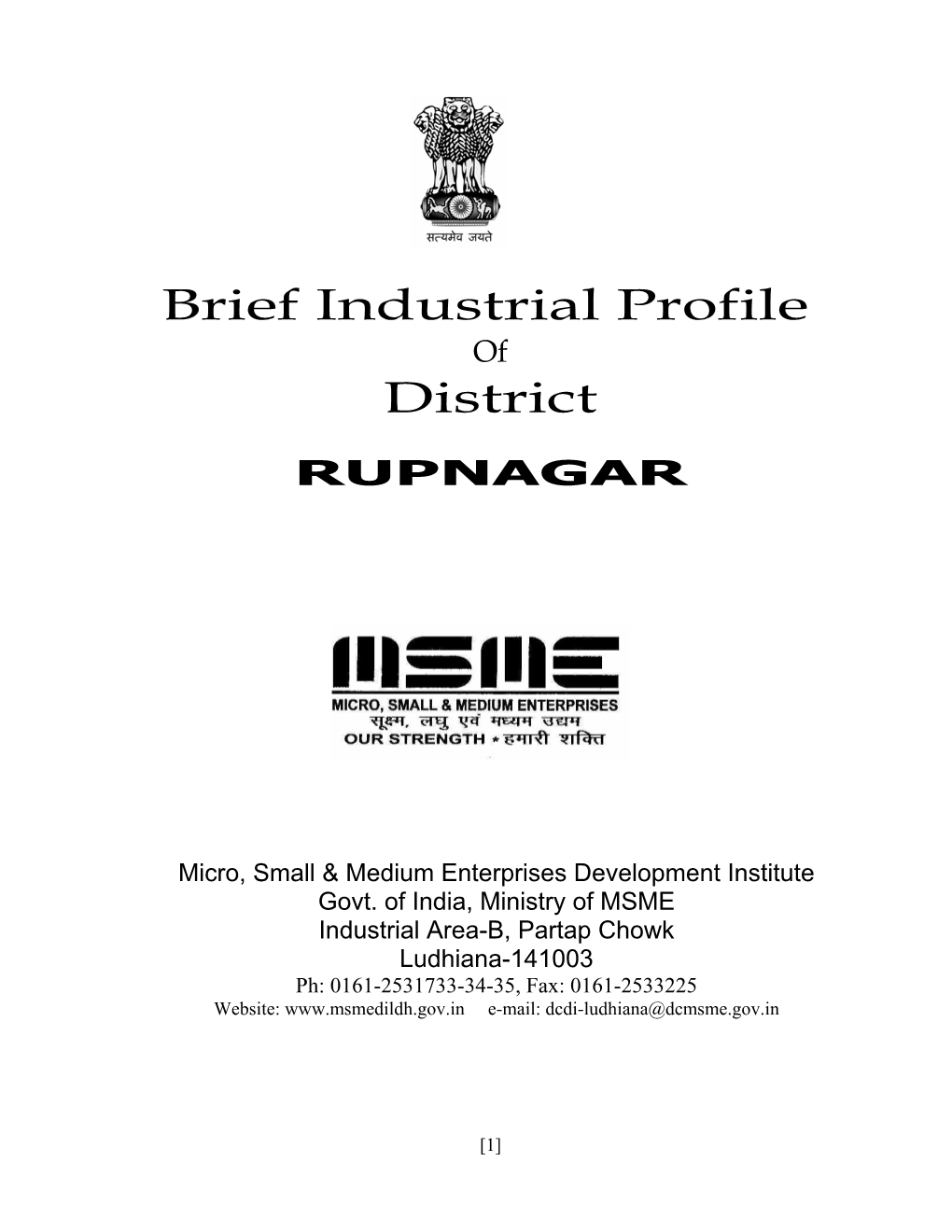 Brief Industrial Profile District