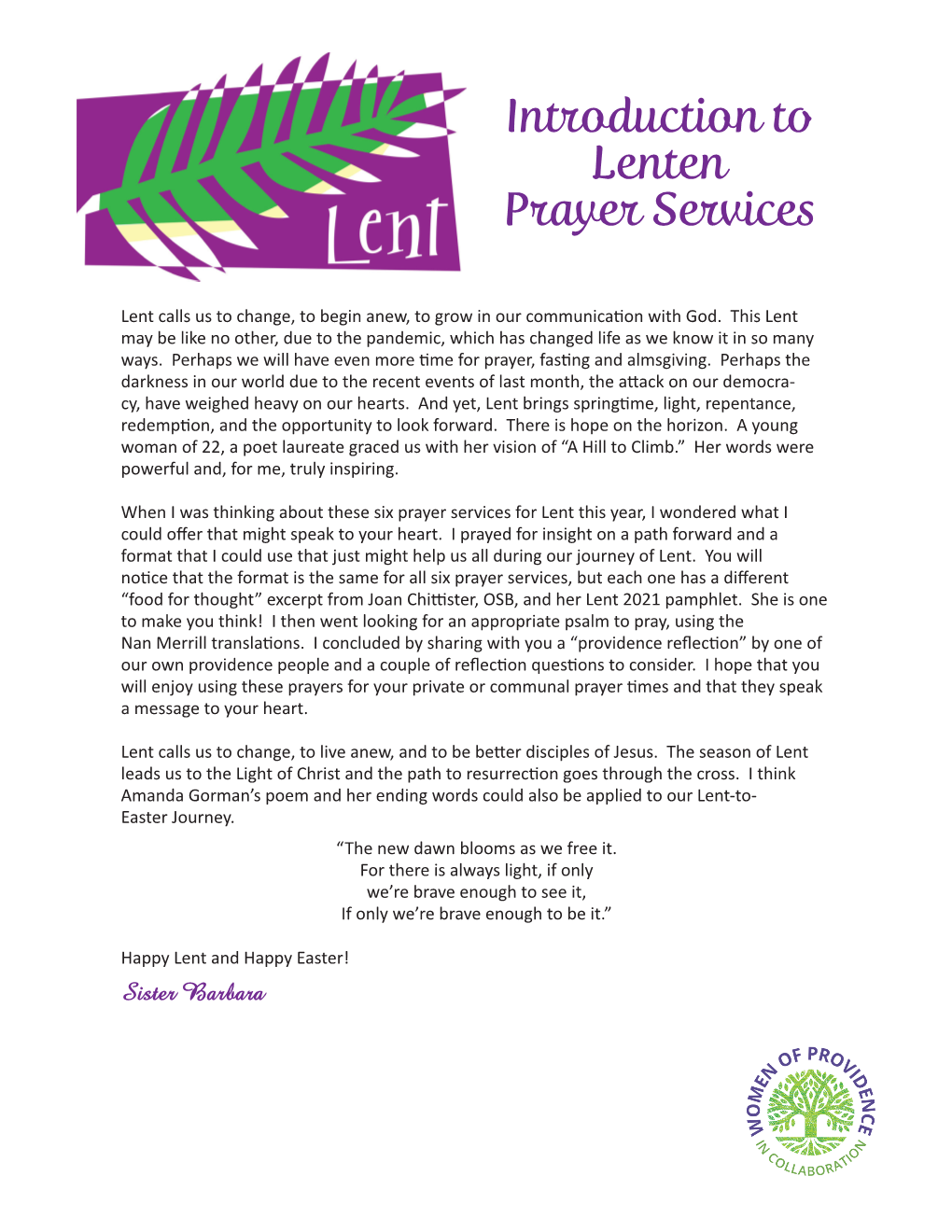 Introduction to Lenten Prayer Services