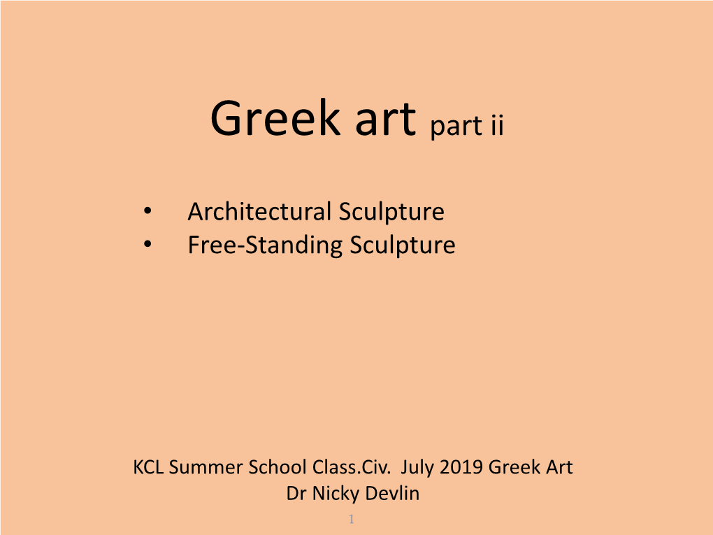 Greek Architectural Sculpture