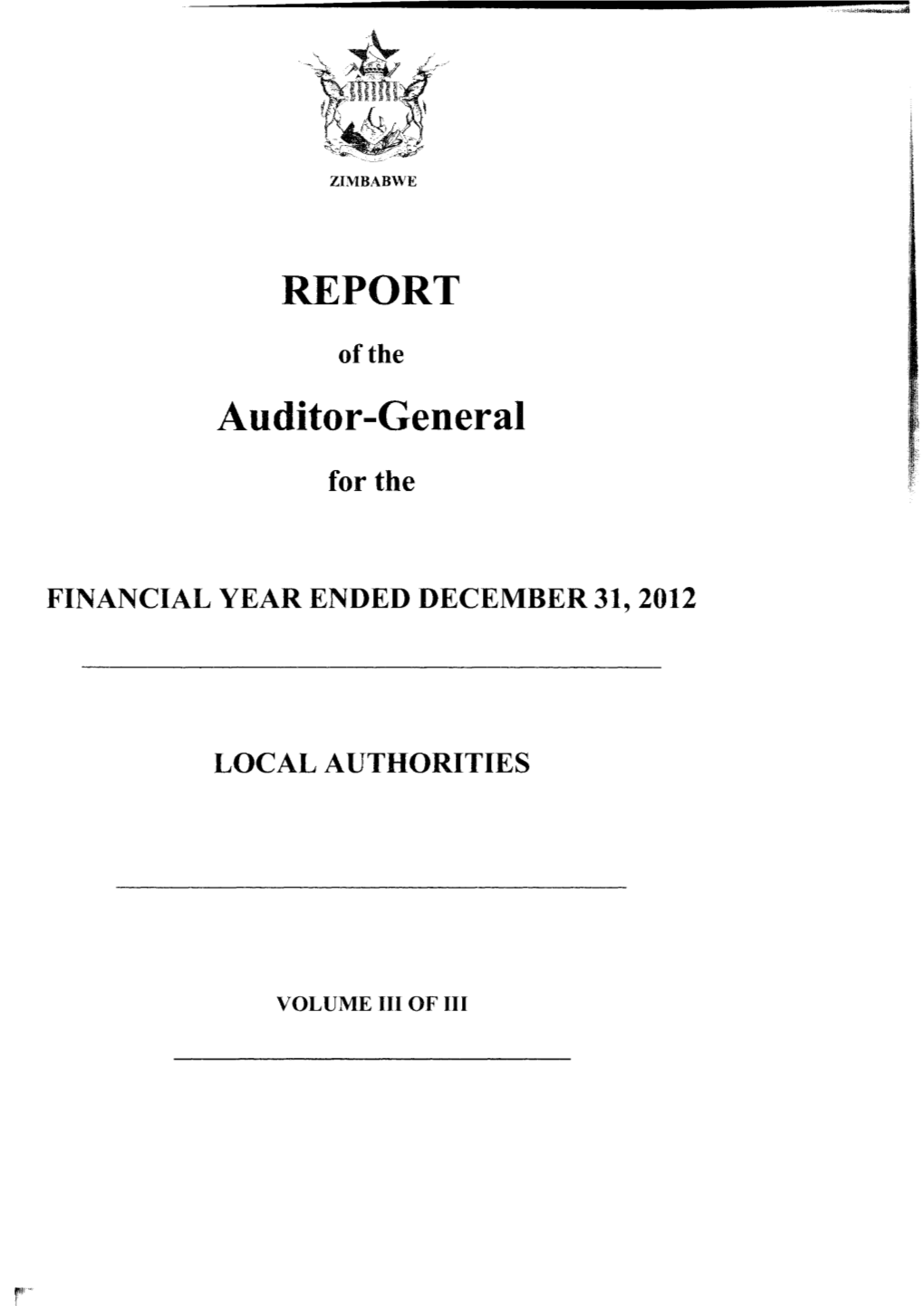 REPORT Auditor-General