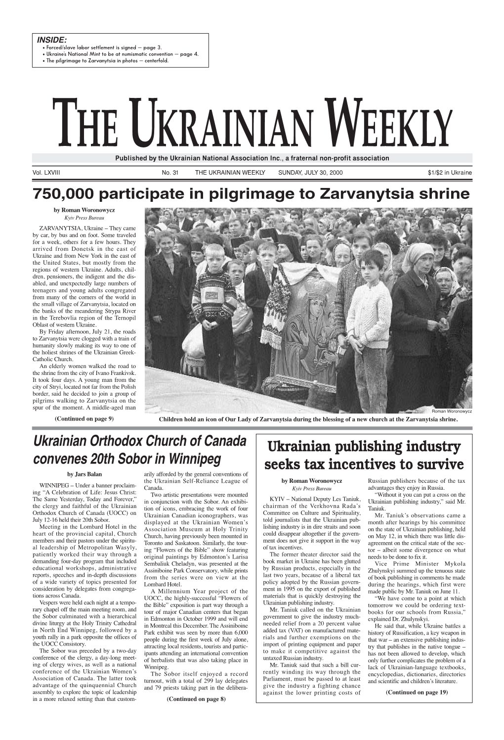 The Ukrainian Weekly 2000-31.Pdf