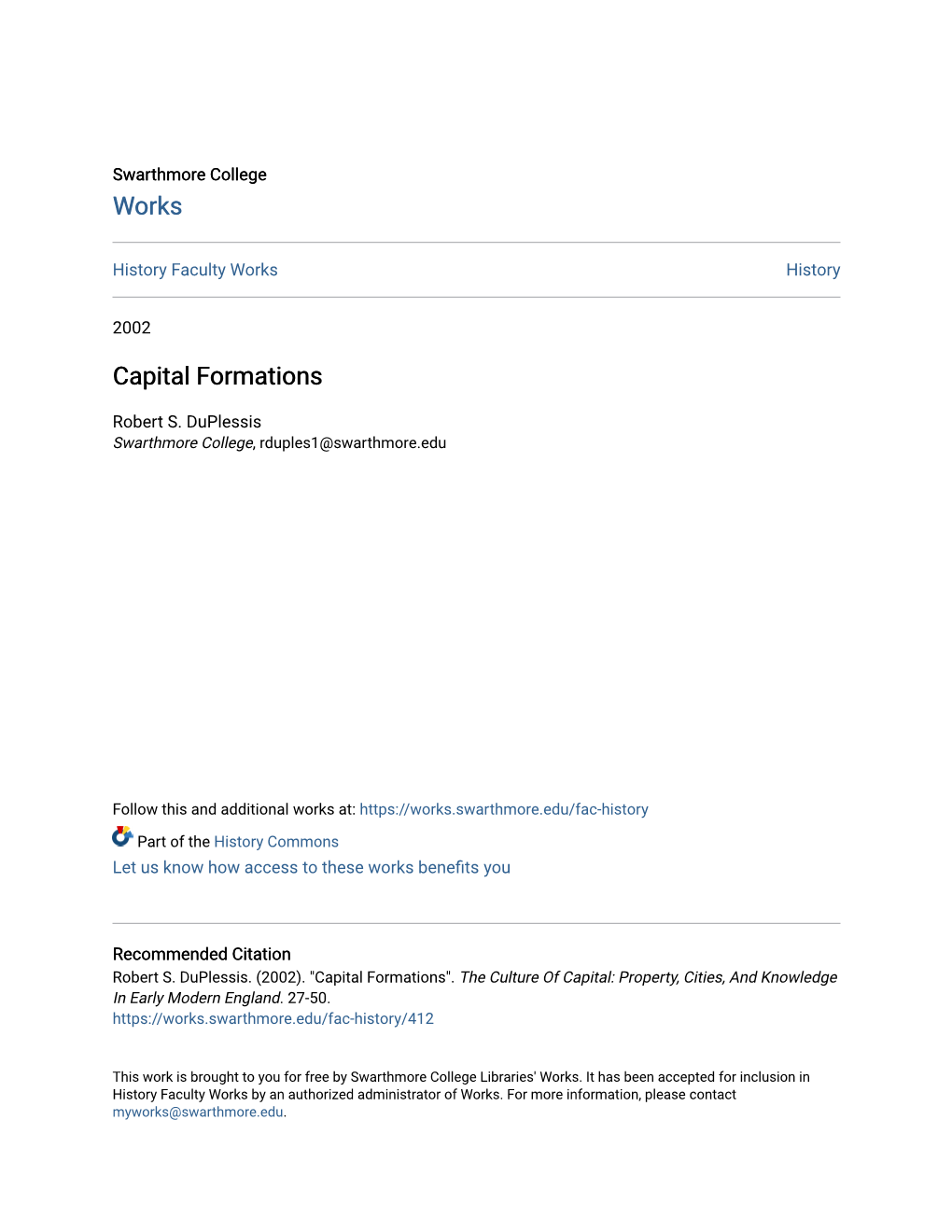 Capital Formations