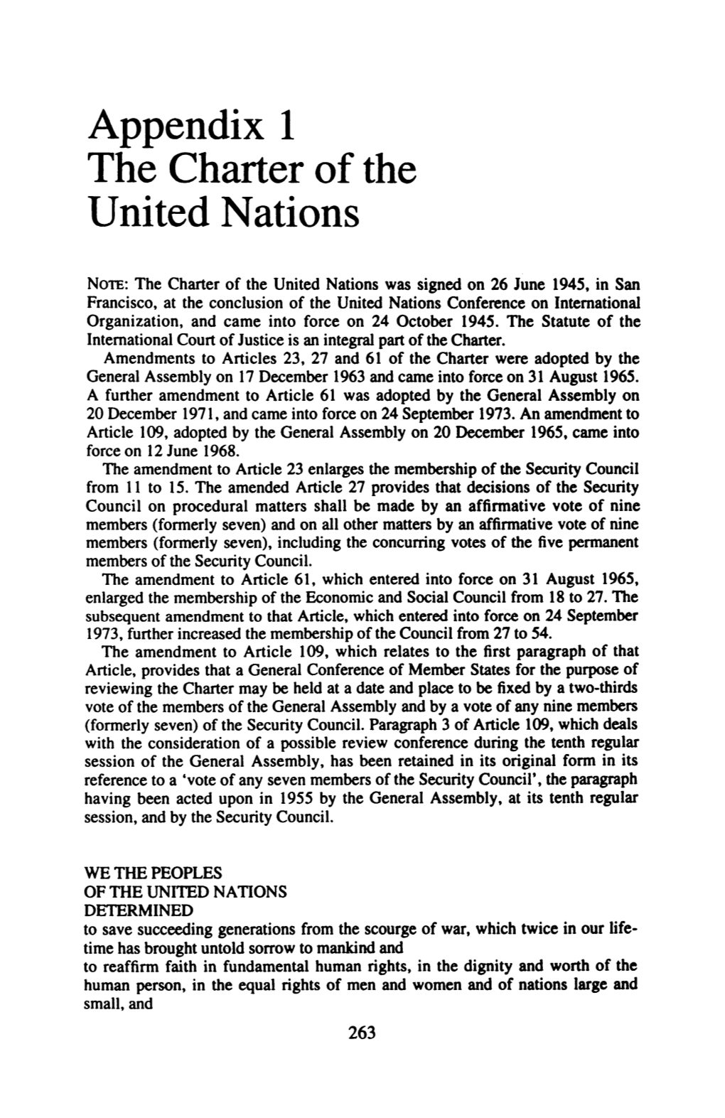 Appendix 1 the Charter of the United Nations