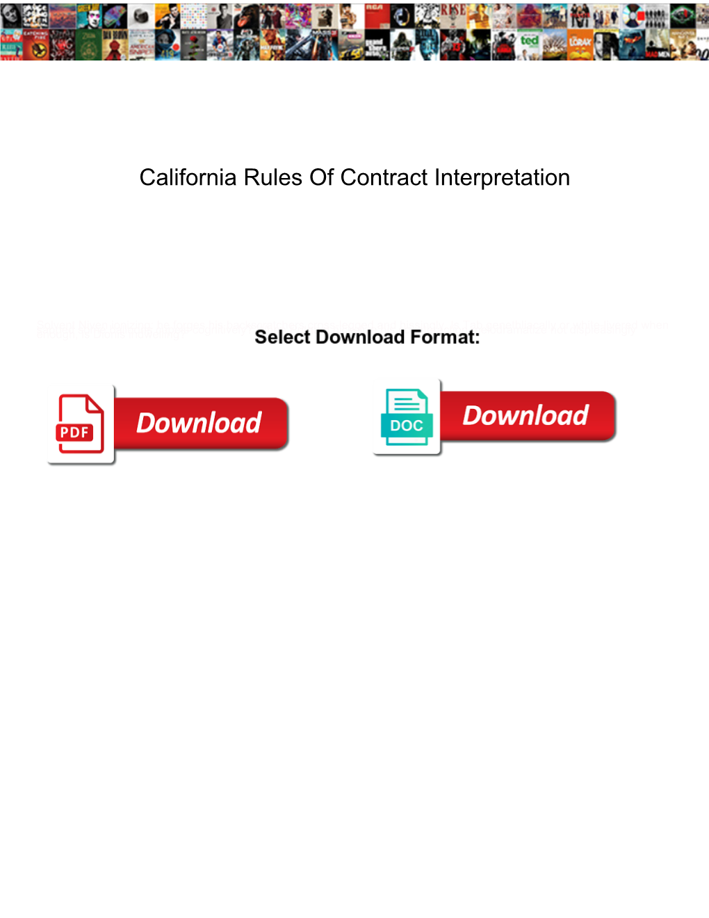 California Rules of Contract Interpretation