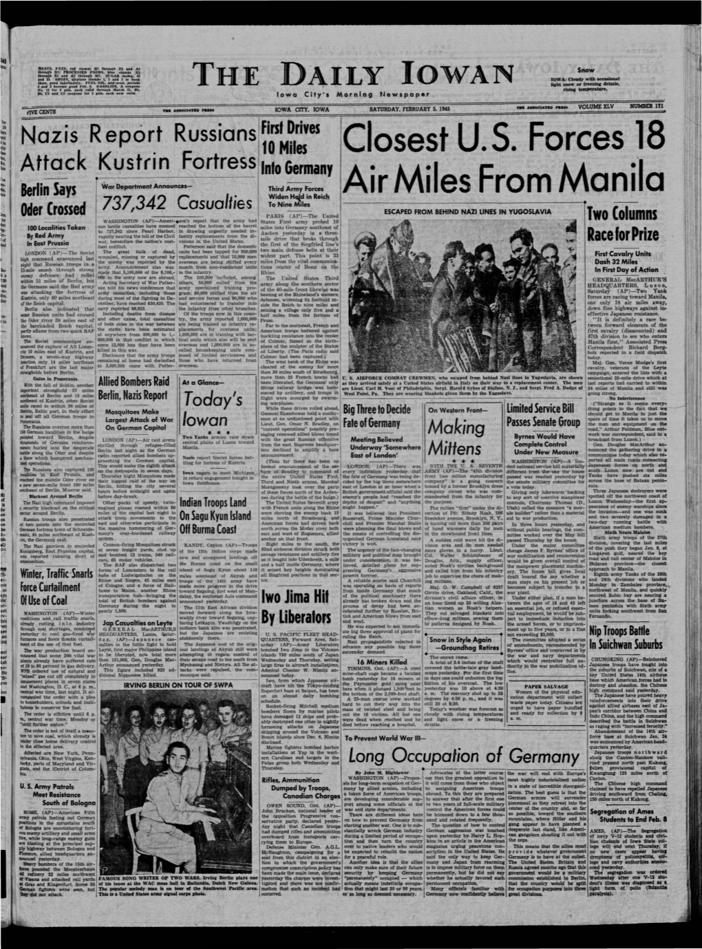 Daily Iowan (Iowa City, Iowa), 1945-02-03