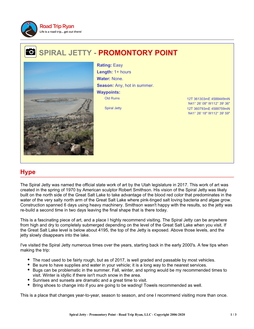 Spiral Jetty - Promontory Point