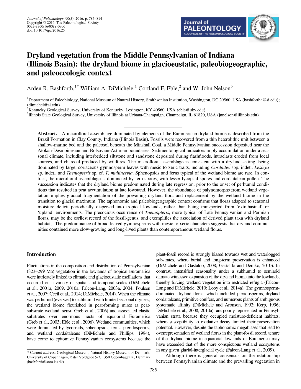 (Illinois Basin): the Dryland Biome in Glacioeustatic, Paleobiogeographic, and Paleoecologic Context