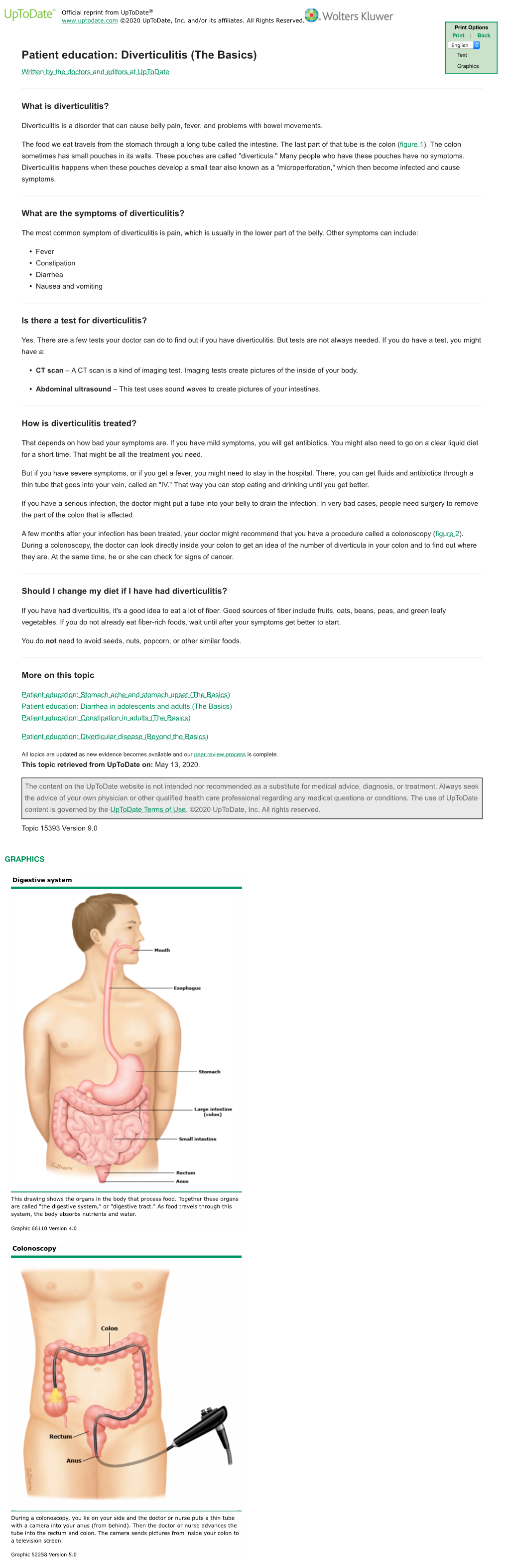 Diverticulitis (The Basics) Text Graphics Written by the Doctors and Editors at Uptodate