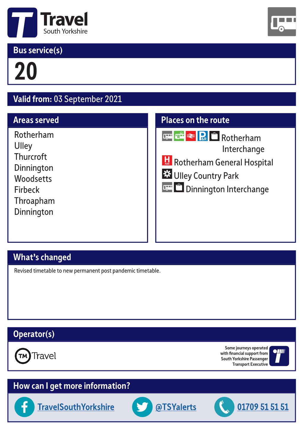 Valid From: 03 September 2021 Bus Service(S)